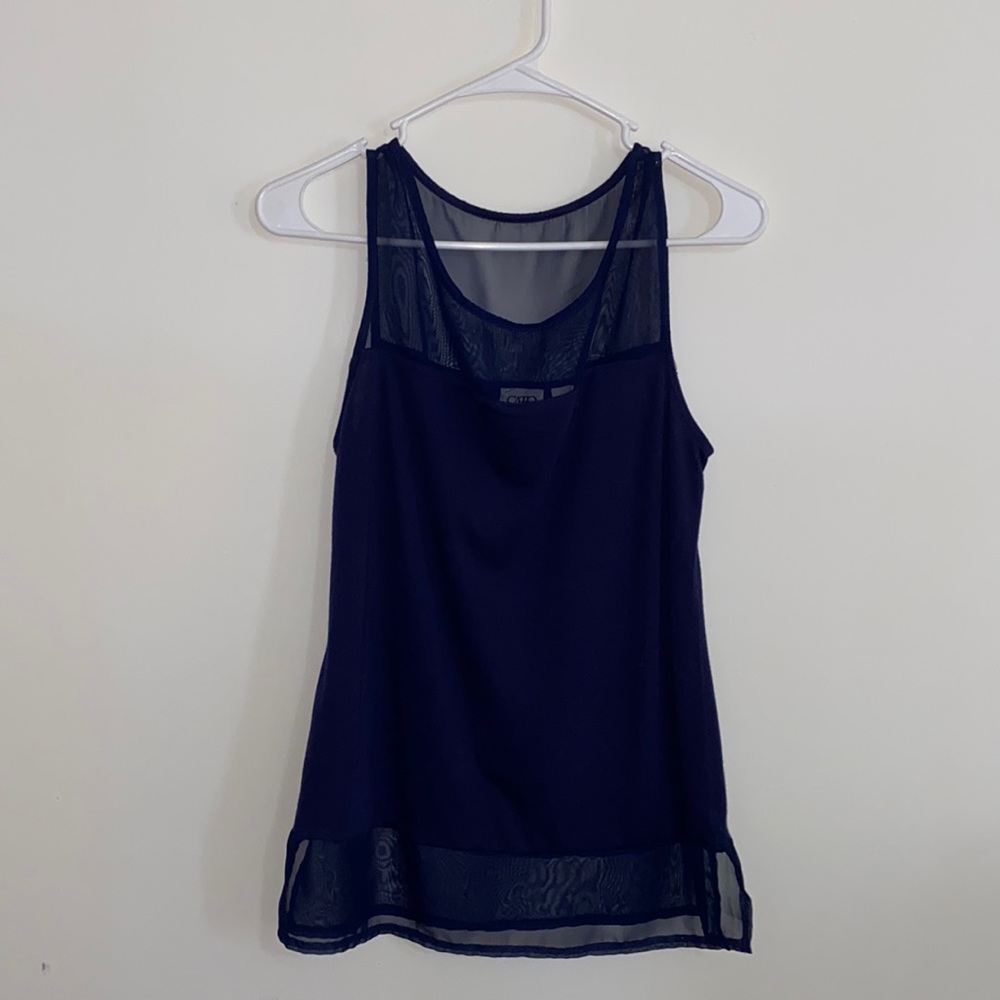 🍎Lovely Navy Cato Top ~ Sheer at Top \Bottom ~ S 3/25 🍎